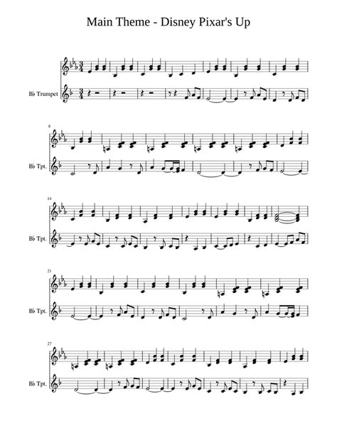 Main Theme - Disney Pixar's Up Sheet music for Trumpet (In B Flat ...