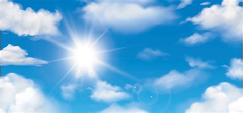 Sunny background, blue sky with white clouds and sun 4614913 Vector Art ...