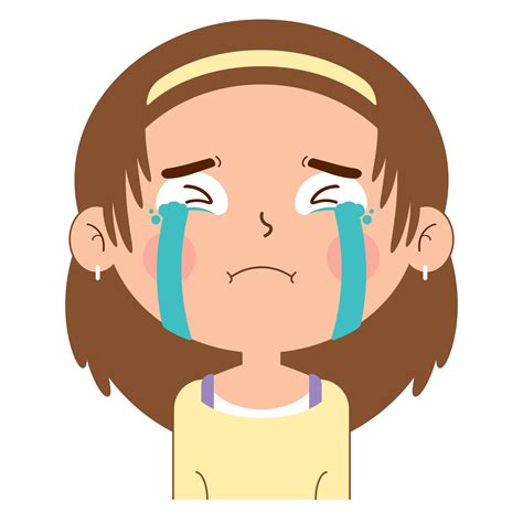 girl crying face cartoon cute 14429055 PNG