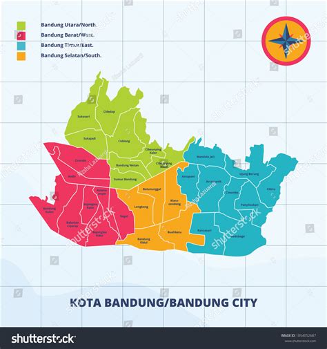 mapa ilustrativo vectorial de Bandung jawa: vector de stock (libre de ...