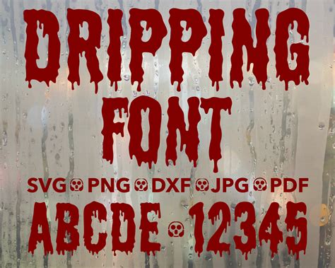 Blood Dripping Font SVG Blood Dripping Alphabet Horror Font Clip Art ...