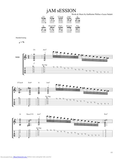 Jam Session guitar pro tab by Wallau @ musicnoteslib.com