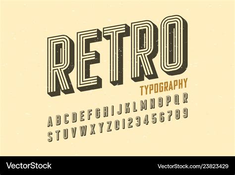 Retro style vintage font Royalty Free Vector Image