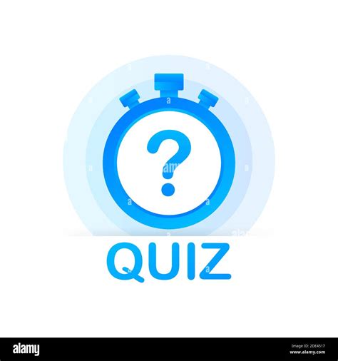 Quiz logo with clock, concept of questionnaire show sing, quiz button ...