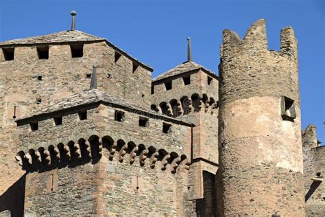 Aosta Valley Castles - Detail of the Fenis Castle - Italy Stock Image ...