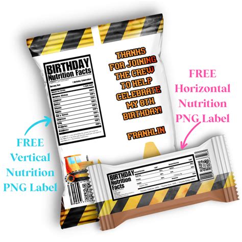 Birthday Nutrition Facts Label Png Free