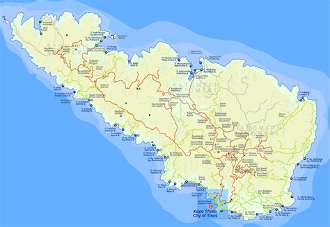 Tinos Island Map | Explore the Natural Landmarks