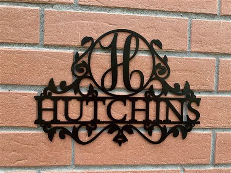 Personalized Last Name Metal Sign Outdoor Monogram Initial Letter ...