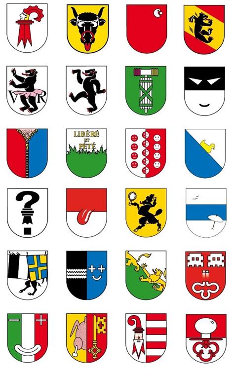 26 Canton flags - Google Search | Swiss cantons, Coat of arms, Swatch