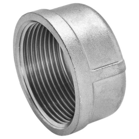 Silver 2.5 Inches Galvanized Round Threaded Stainless Steel Pipe Cap ...