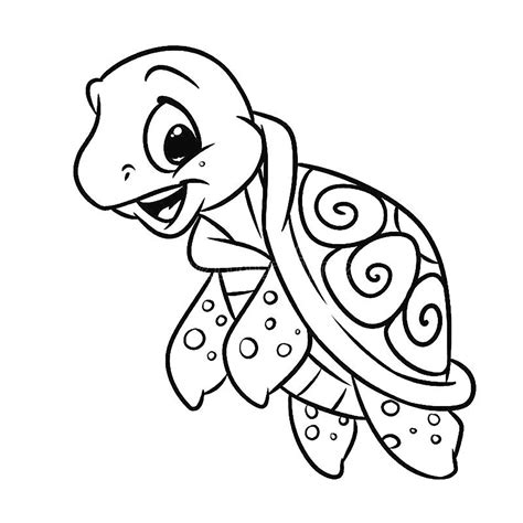 Turtle coloring page for children - Turtle Coloring Pages for Kids