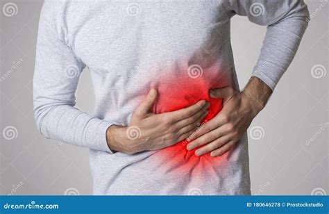 Pain in Liver is Highlighted in Red Stock Photo - Image of health ...