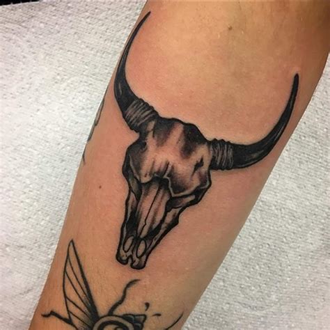 Skull tattoo by Ryan Bowey | Bull tattoos, Bull skull tattoos, Taurus ...