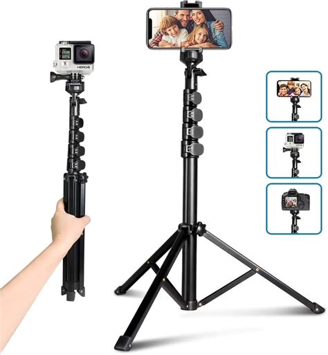 UBeesize 62 Inch Selfie Tripod Camera & Mobile Phone Tripod Stand with ...