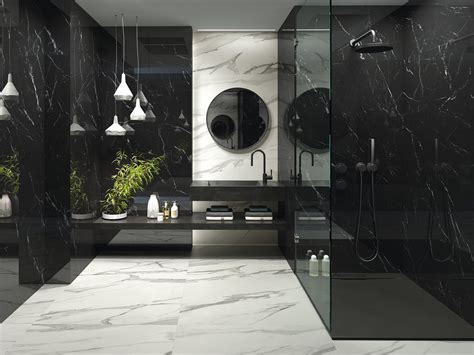 Black Marble Effect Bathroom Tiles