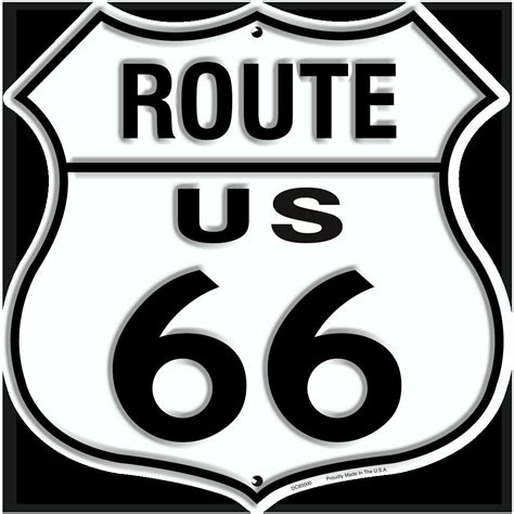 US ROUTE 66 12 X 12" SHIELD METAL TIN EMBOSSED HISTORIC HIGHWAY SIGN ...