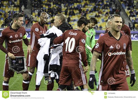 KIEV, UKRAINE - DEC 06: Besiktas Players before the UEFA Champions ...