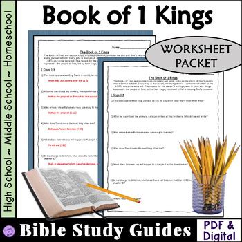 1 Kings Bible Study Questions by Teaching to Equip | TPT