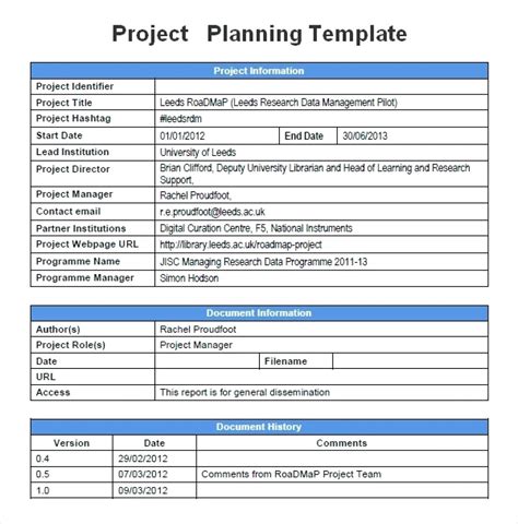 Construction Project Plan Template Word