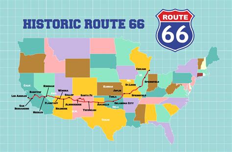 6 Best Images of Printable Route Maps - Printable Route 66 Map, United ...