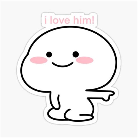 "i love him! mochi meme" Sticker for Sale by mintsugabb | Redbubble