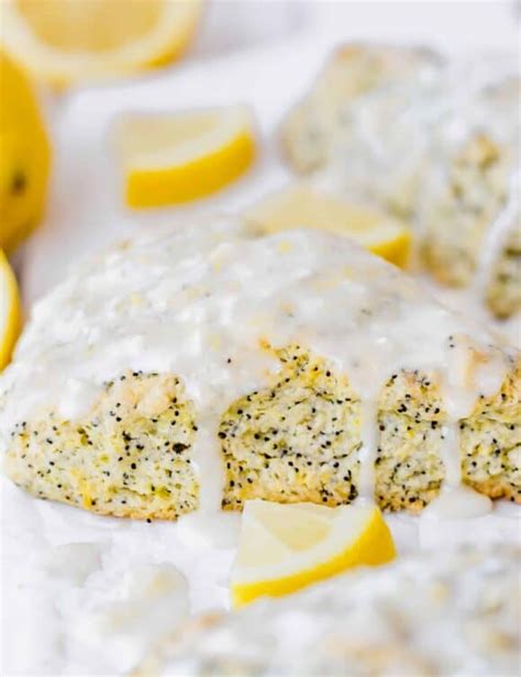 Lemon Poppy Seed Scones with Glaze | Salt & Baker