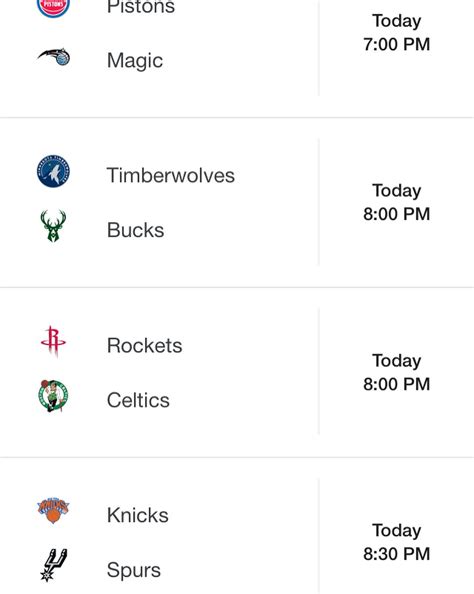 Nba Schedule For Today | Examples and Forms