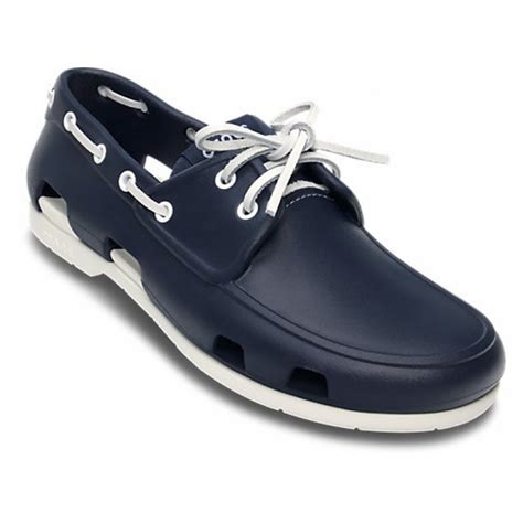 Crocs Crocs Beach Line Navy / White (U3) 14327-462 Mens Boat Shoes ...