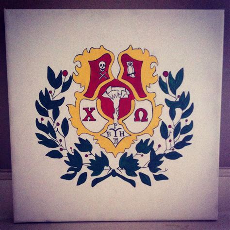 Chi Omega Crest Canvas