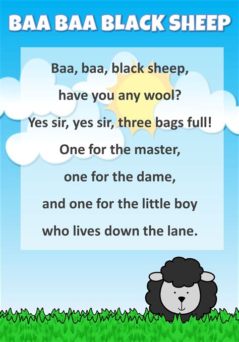 Baa Baa Black Sheep Lyric - LYRICE