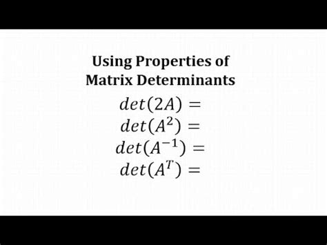 Properties of Determinants 1 - YouTube