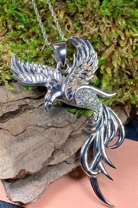 Phoenix Necklace Celtic Jewelry Bird Pendant Firebird | Etsy