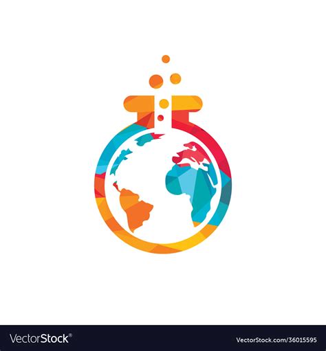 World science logo design Royalty Free Vector Image