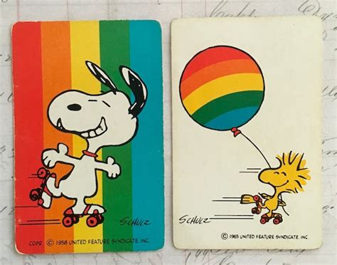 Snoopy Cards / 2 Vintage Snoopy & Woodstock Playing Cards by | Etsy