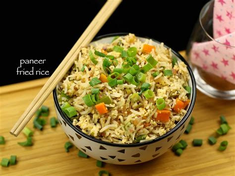 paneer fried rice recipe with step by step photo and video recipe. an ...