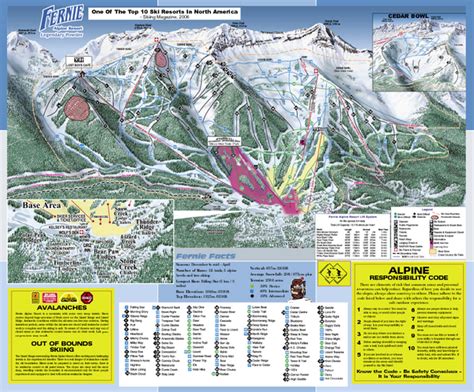 Fernie Alpine Resort Ski Trail Map - Fernie British Columbia Canada ...