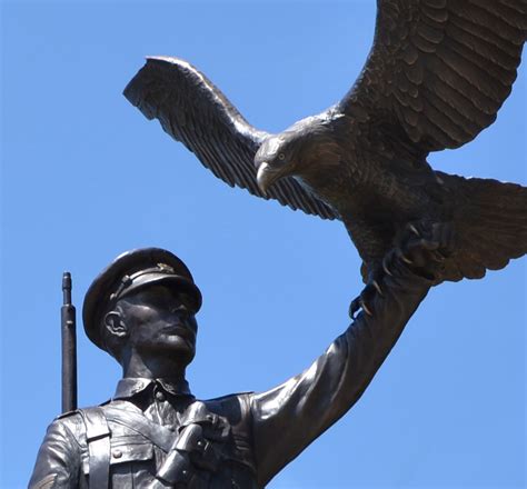 Bronze monument honours Francis Pegahmagabow - Sculpture by Tyler Fauvelle