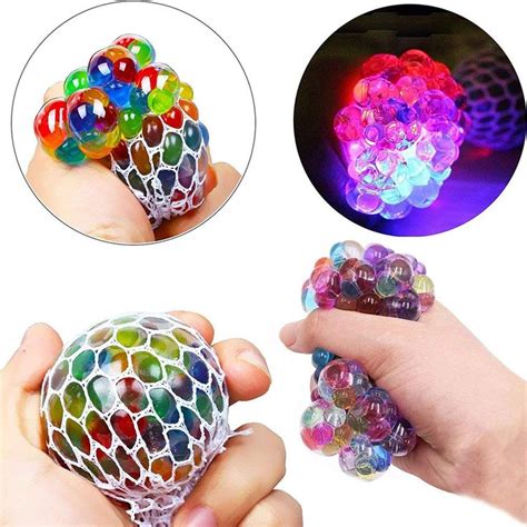 LED rainbow squishy mesh ball. Super soft, perfectly comfortable secure ...