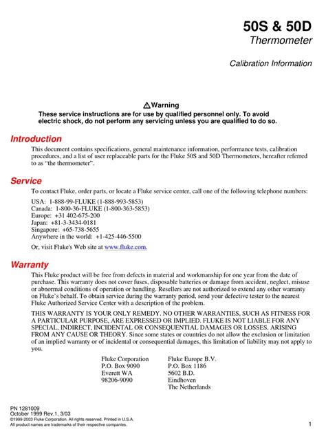 FLUKE 50D CALIBRATION INFORMATION MANUAL Pdf Download | ManualsLib