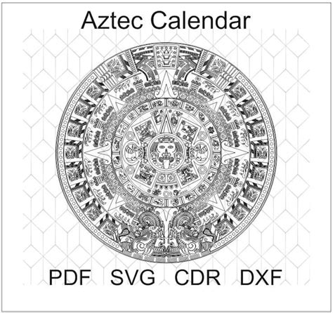 Aztec Calendar Svg Aztec Calendar Dxf Aztec Calendar Cdr Aztec Calendar ...