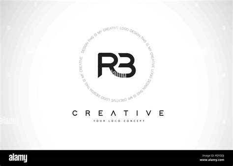 RB R B Logo Design with Black and White Creative Icon Text Letter ...