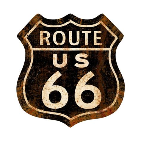 Route 66 Rusty Metal Sign 28 x 28 Inches