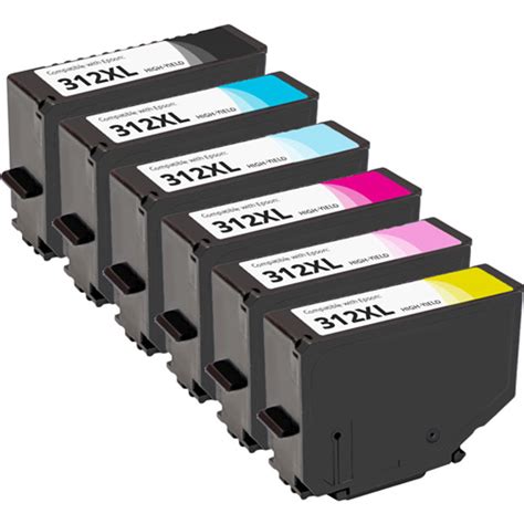 Epson 312XL Black & Color Ink Cartridge Set, High Yield | 6 Pack | 1ink.com