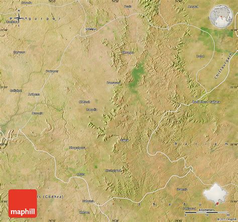 Satellite Map of Banswara