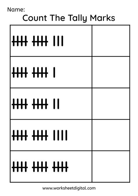 Tally Mark Worksheets Kindergarten