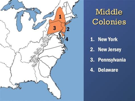 Map Of The Middle Colonies - Maping Resources