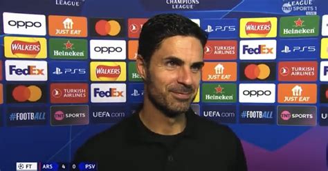 Arteta explains how he will celebrate Champions League victory with his ...