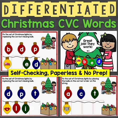 Christmas CVC Words Differentiated - Lessons for Little Ones by Tina O ...