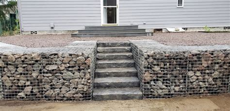 Gabion Retaining Wall — Crosby | Brookside Landscape Design