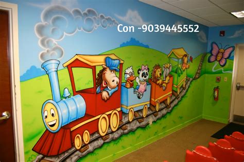 Playschool Wall Painting,Nursery School Wall Painting Artist,School ...